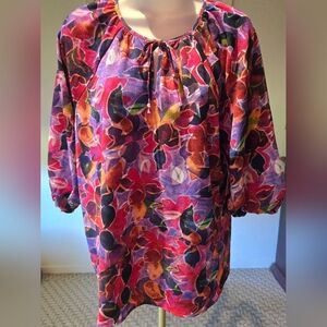 89th & Madison Multicolor Floral Blouse